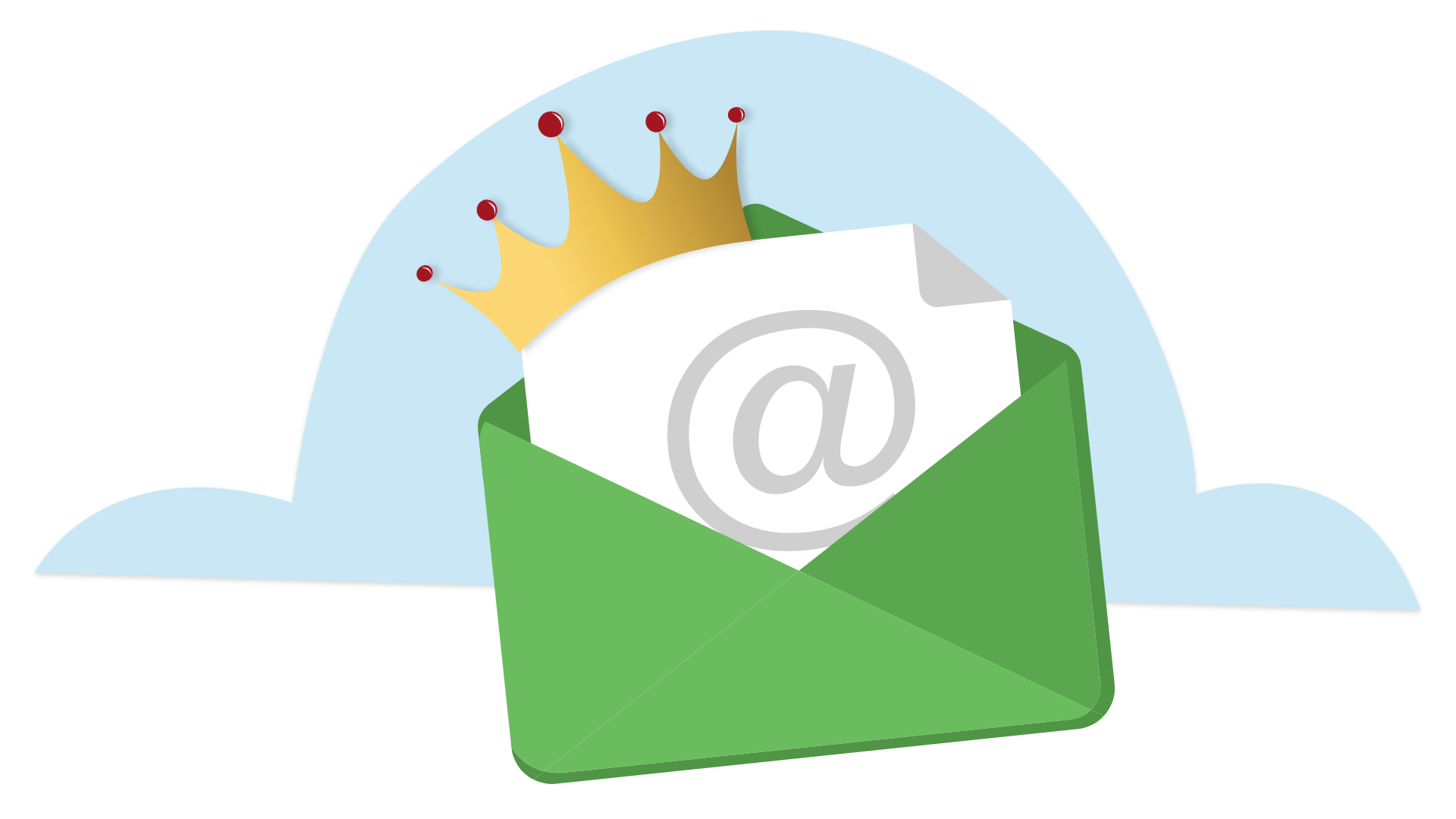 Email icon with a crown on top.