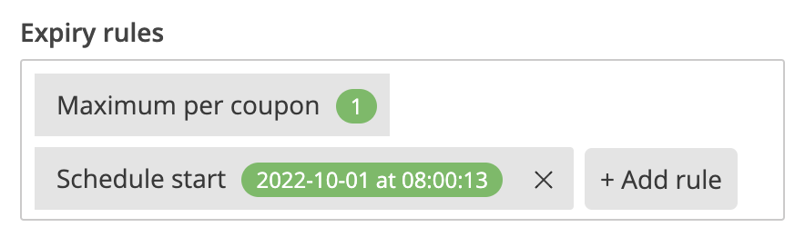 Expiry rules for mobile coupons.
