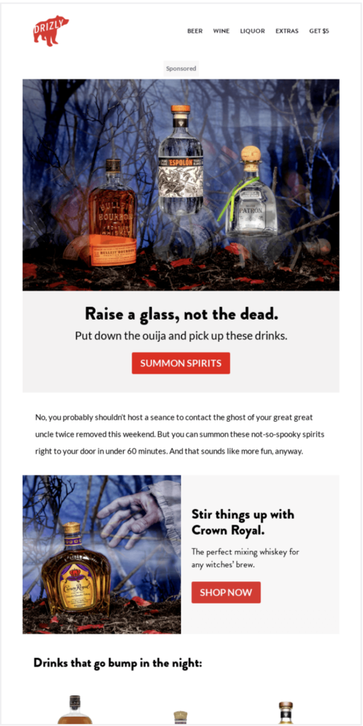 Example of a fun Halloween email.