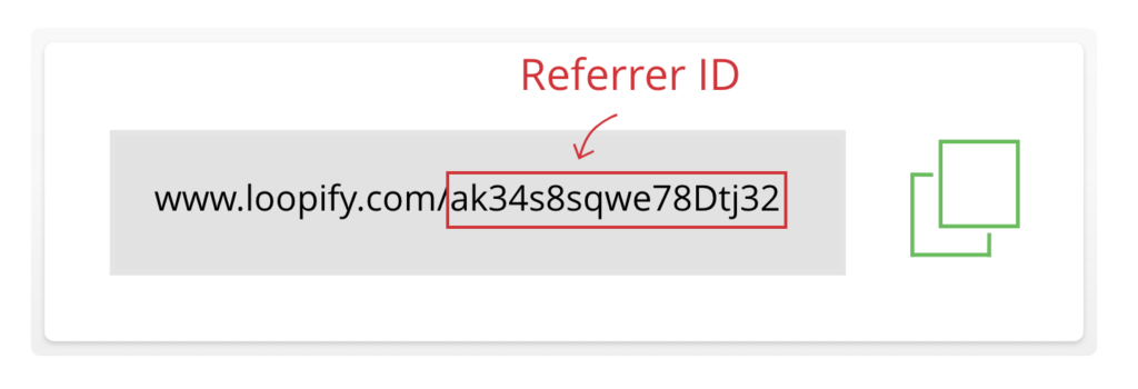 Example of a referral link with unique ID.