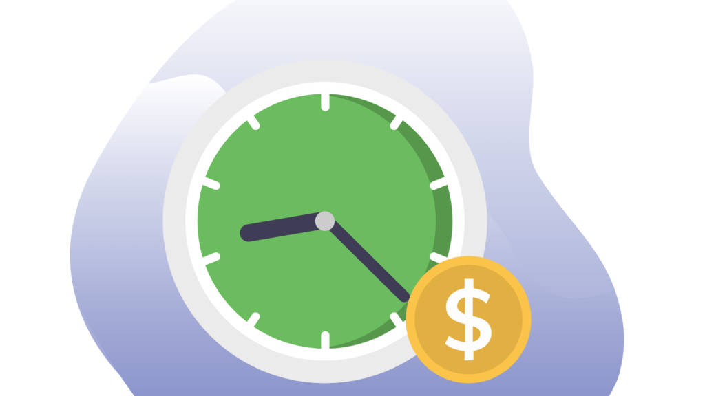 A clock and a golden coin next to it.