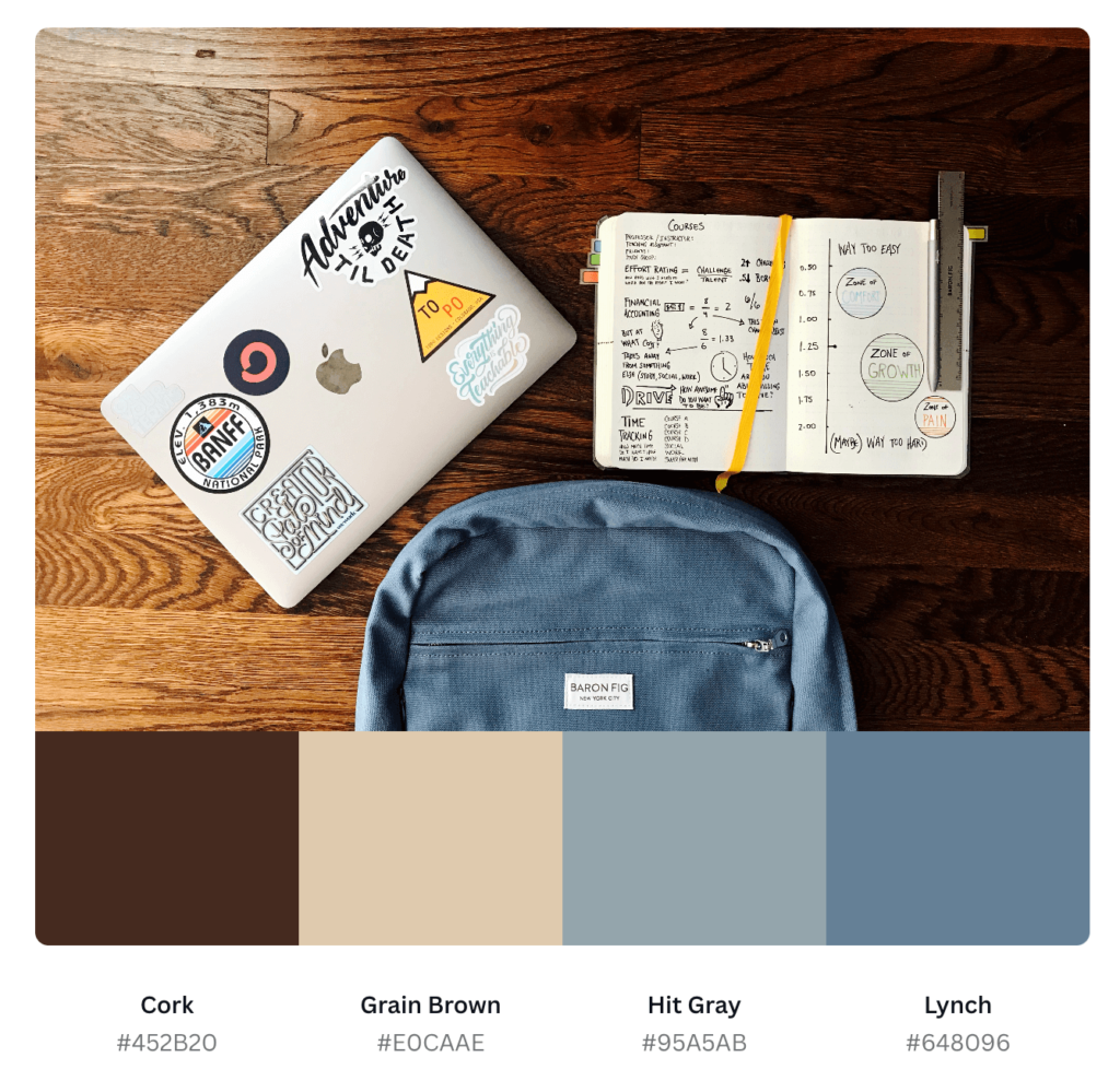 Color palette from school supplies image 1.