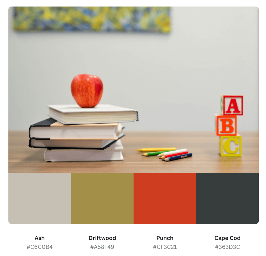 Color palette from school supplies image 2.