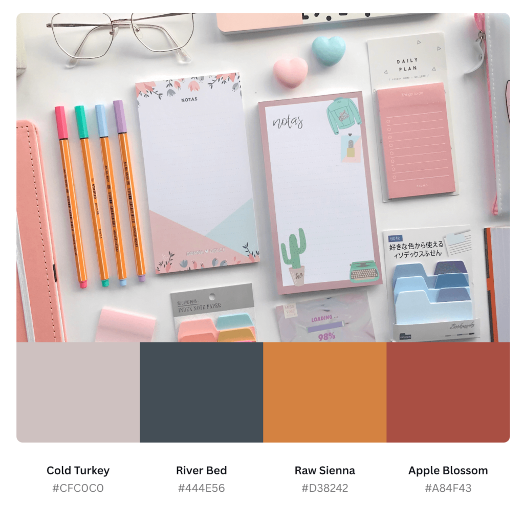 Color palette from school supplies image 3.